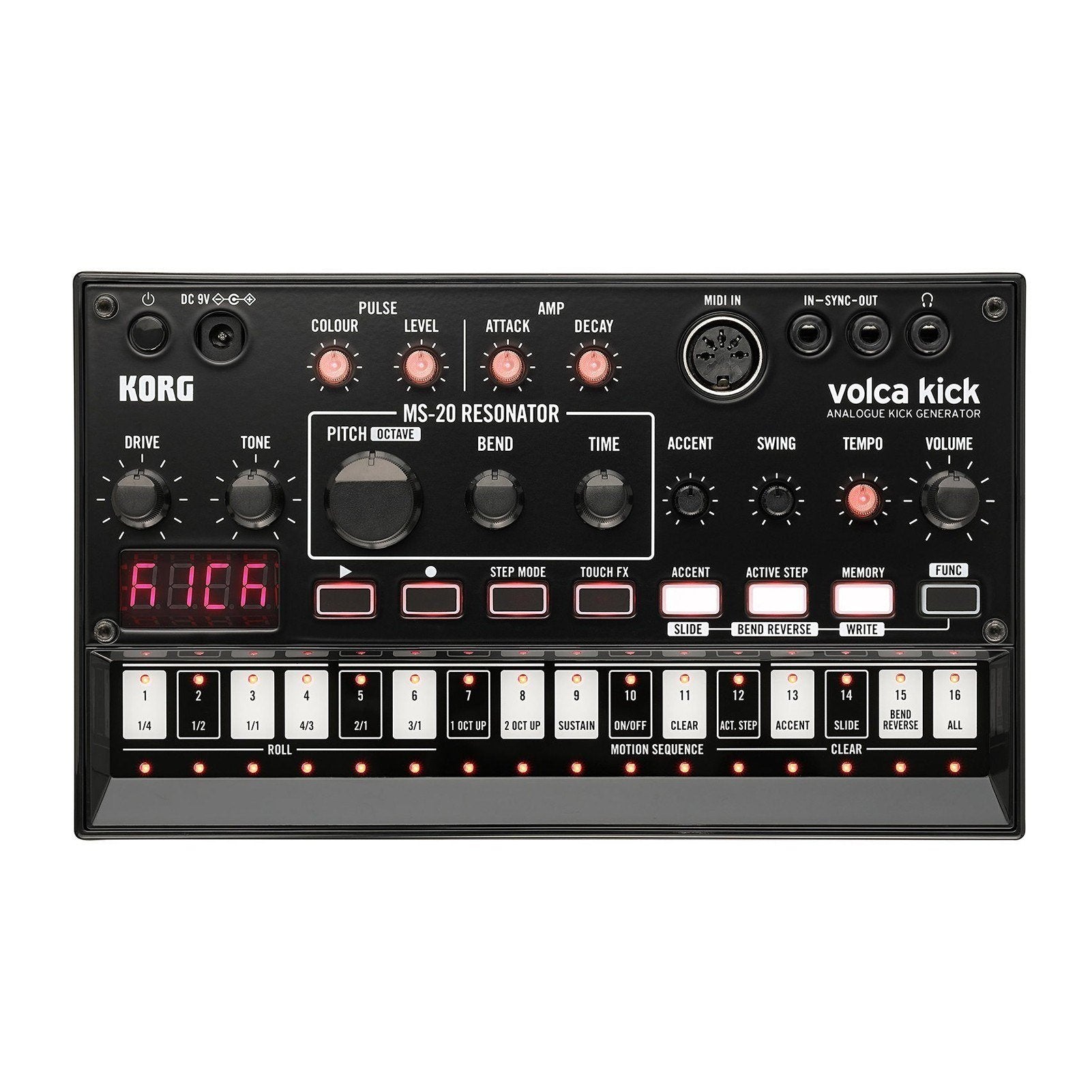 Analog Kick Generator Bass Percussion Active Step Synthesizer Sequencer with Playback MIDI IN