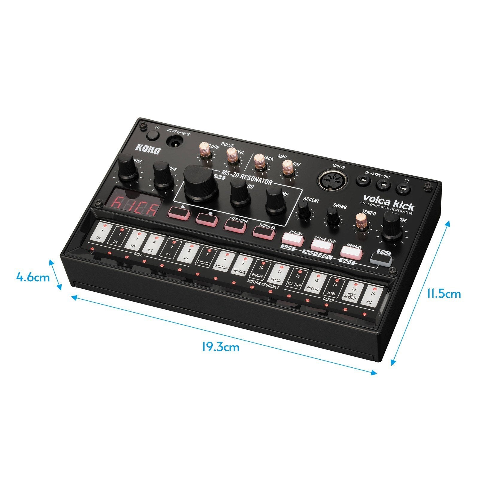 Analog Kick Generator Bass Percussion Active Step Synthesizer Sequencer with Playback MIDI IN