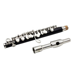 Half-size Flute Cupronickel Silver Plated C Key Tone with Cork Grease Polish Cloth Cleaning Stick Padded Box Case Screwdriver