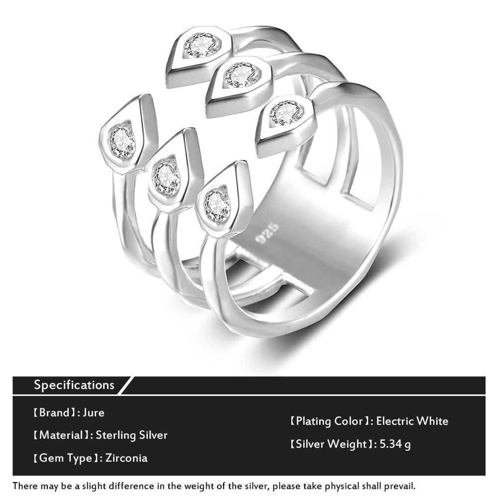 Sterling Silver Ring Zirconia Shinning Wedding Engagement