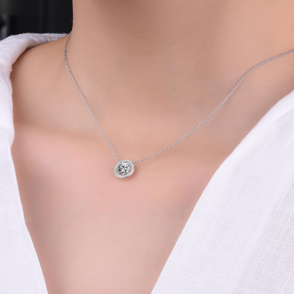 Solid Sterling Silver Chain Necklace Round White 18 Inch