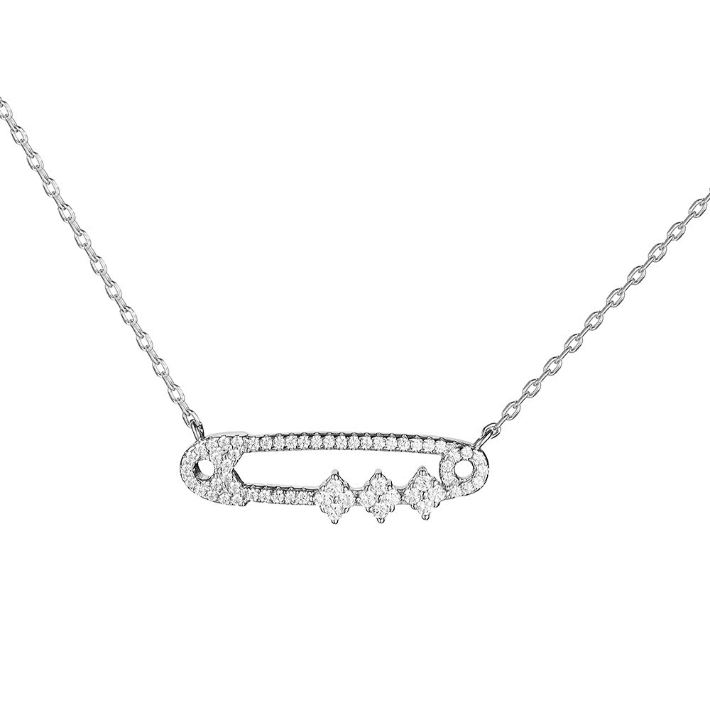 Solid Sterling Silver Chain Necklace The One Jewelry Zirconia 18 Inch