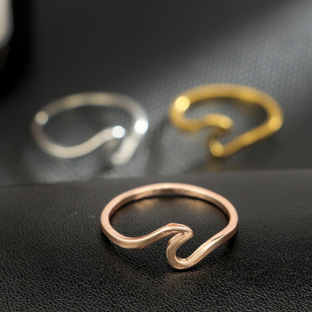 Style of Waves Spindrift Rings Irregular Slender Fashion Personality Creative Joint Tail Ring