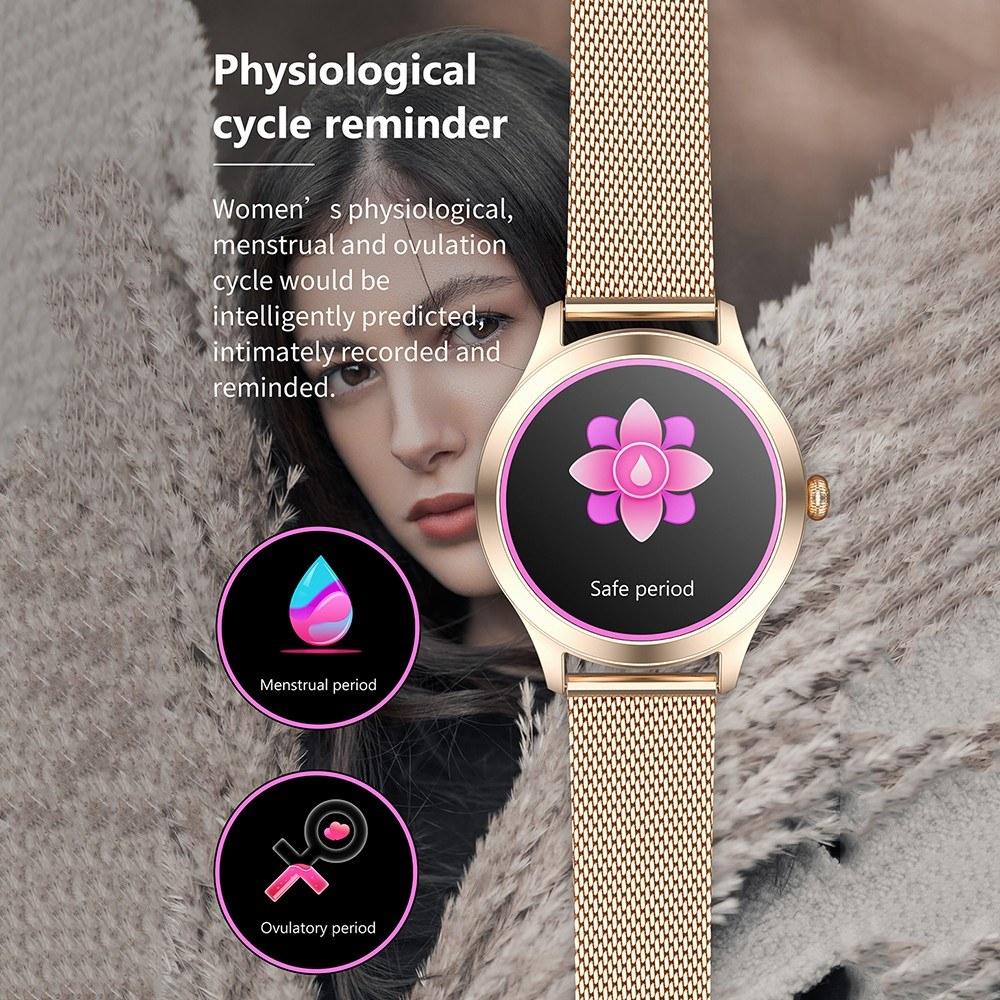 Women Sport Smart Watch with Blood Pressure & Heart Rate Monitor IP68 BT Fitness Tracker