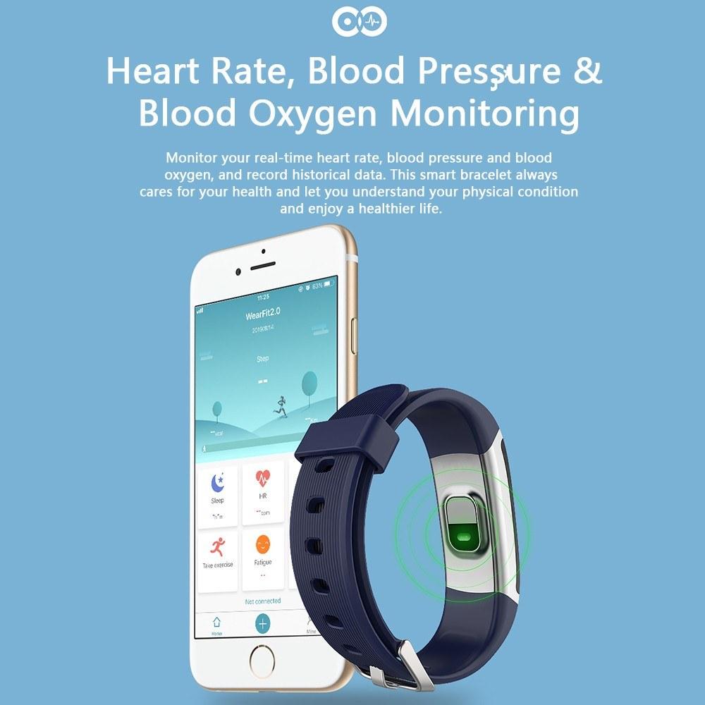 0.96'' Smart Bracelet Single Touch Temperature Monitoring Heart Rate Blood Pressure