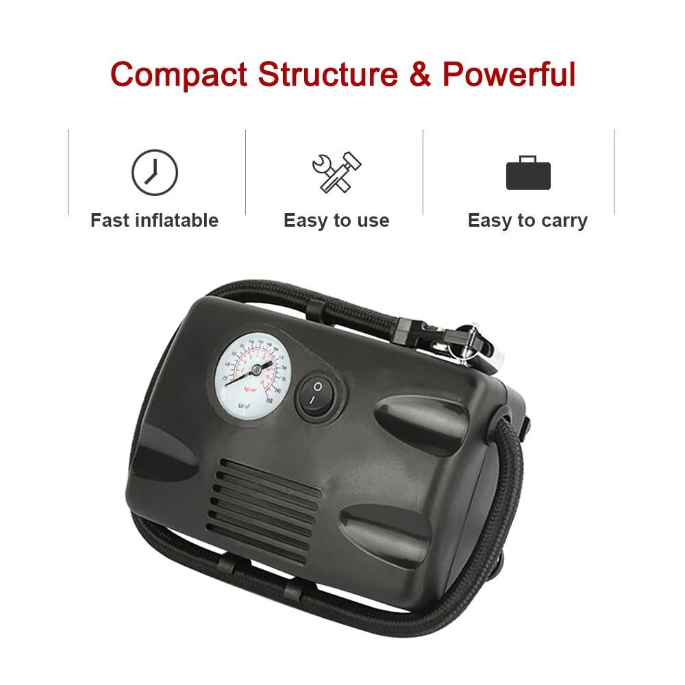 DC 12V Portable Air Compressor 260PSI Tire Inflator Pump for Car Bicycle Motorcycle