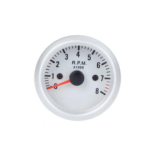 Tachometer Tach Gauge with Holder Cup for Auto Car 2" 52mm 0~8000RPM Blue LED Light