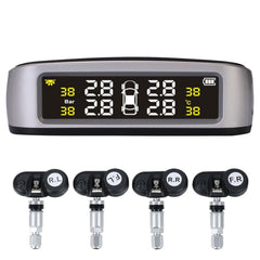 Car TPMS Tire Pressure Digital Solar Energy Monitoring System Auto Security with 4 Internal Sensors