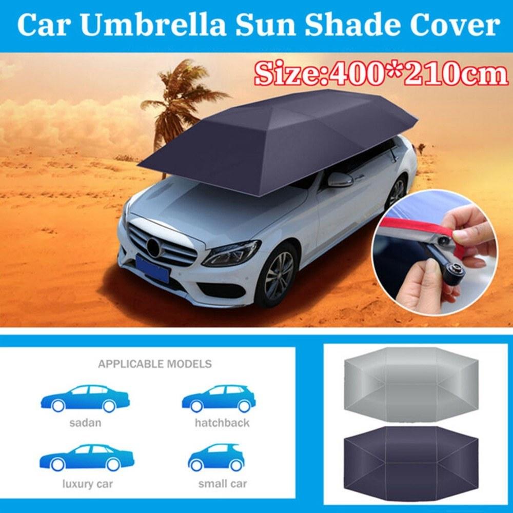 Car Umbrella Sunshade Cover Tent Oxford Cloth 4 * 2.1M Universal Silvery UV Protection