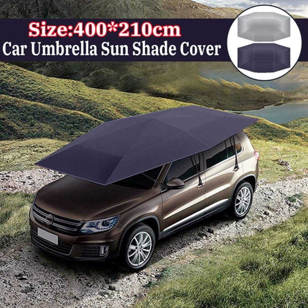 Car Umbrella Sunshade Cover Tent Oxford Cloth 4 * 2.1M Universal Silvery UV Protection