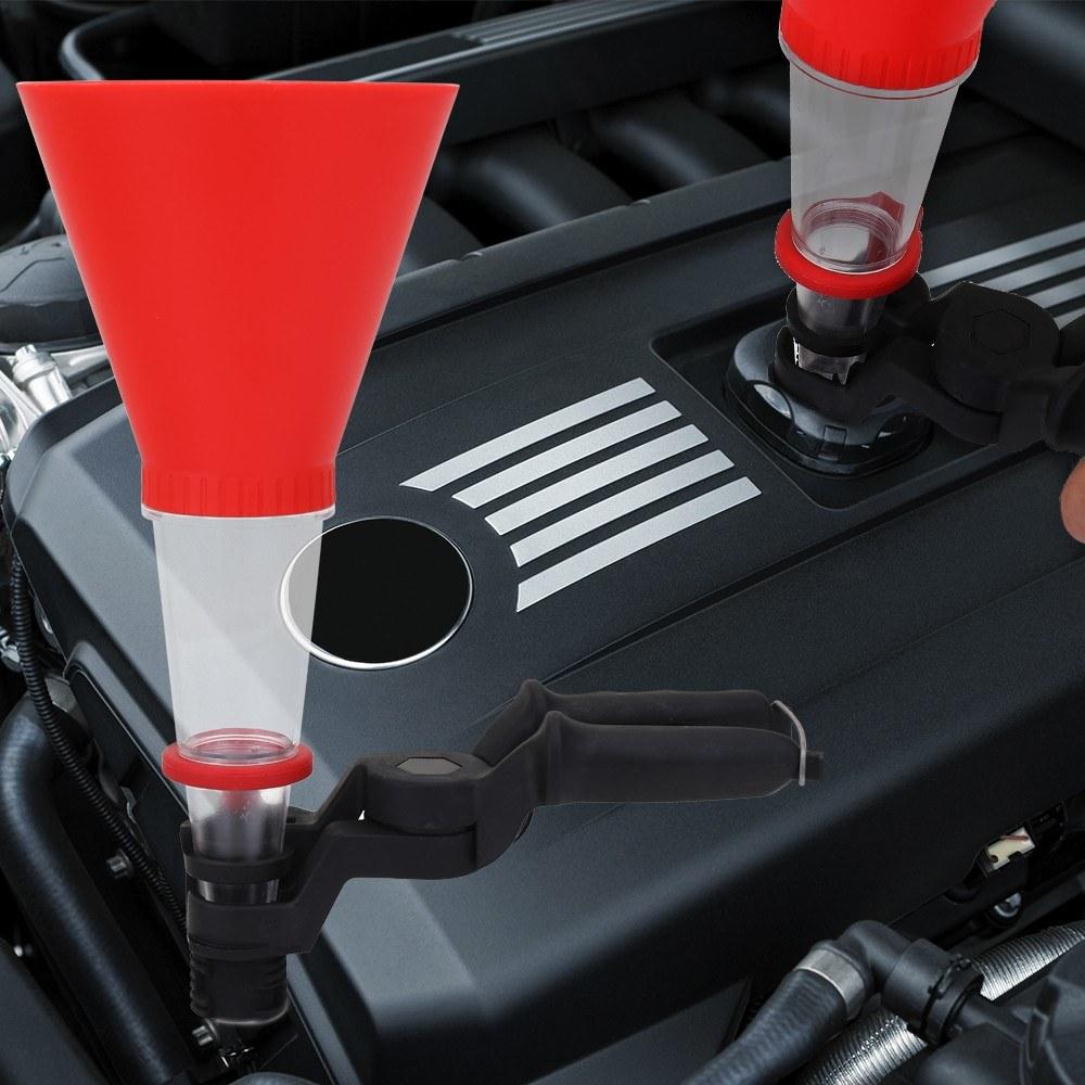 2pcs Car Universal Oil Funnel Plastics Engine System Threaded Type Adjustable