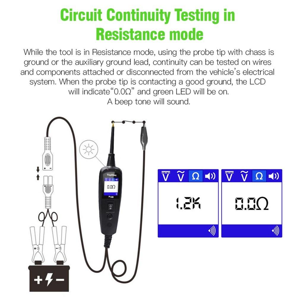 Automotive Electrical Circuit System Tester for Cars and Trucks 0V - 70V