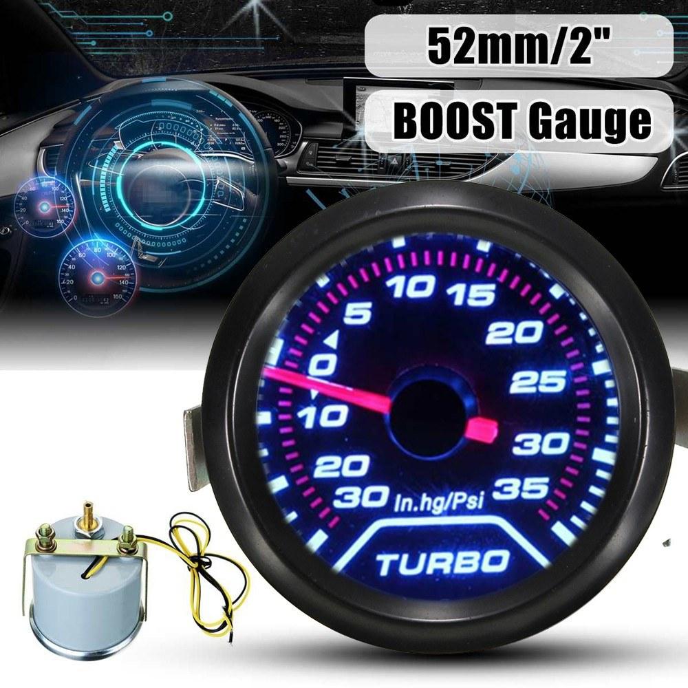 Universal 52mm Car Gauge Pressure Digital LED Turbo Boost Gauges Meter Dial Face