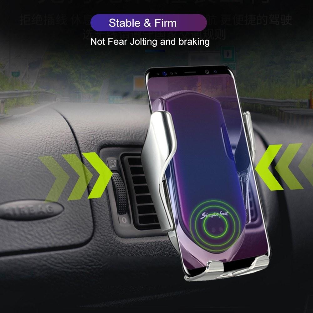Car Charger Intelligent Auto-Sensing Clamping Fast Charging 360 Degree Rotation Air Vent Mount Holder