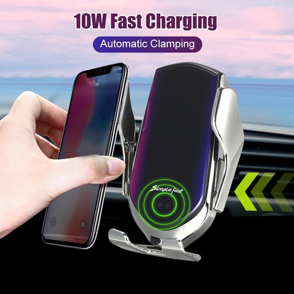 Car Charger Intelligent Auto-Sensing Clamping Fast Charging 360 Degree Rotation Air Vent Mount Holder