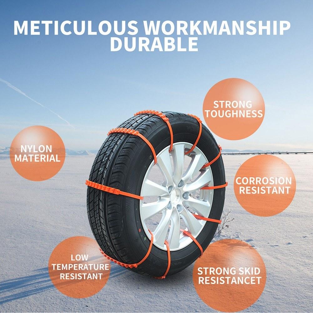 Car Tire Anti-skid Strap Non-slip Zip Grip Strip Adding Traction Snow Ice Mud Prevention