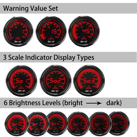 Design 2" 52mm EVO LED 10 Colors Oil Press Gauge 0-150PSI Pressure Meter