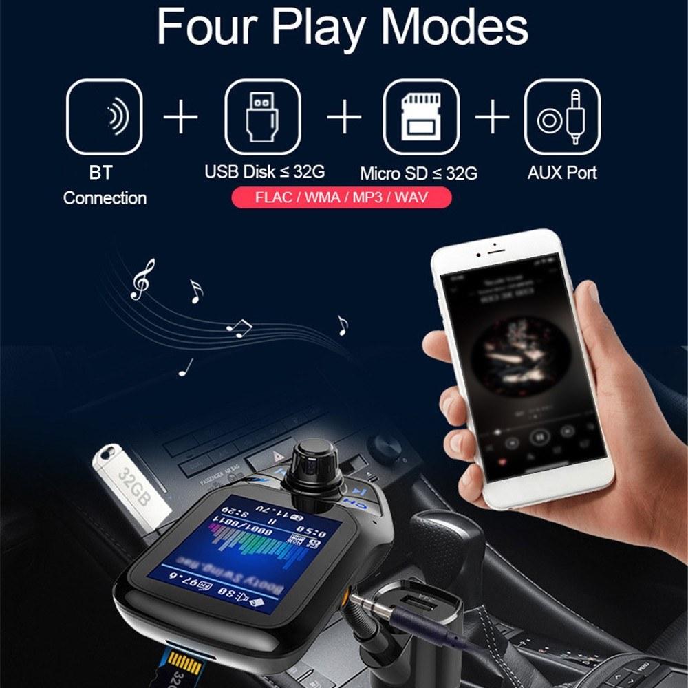 Car MP3 Player Multi-function BT5.0 FM Transmitter Dual USB Chargers
