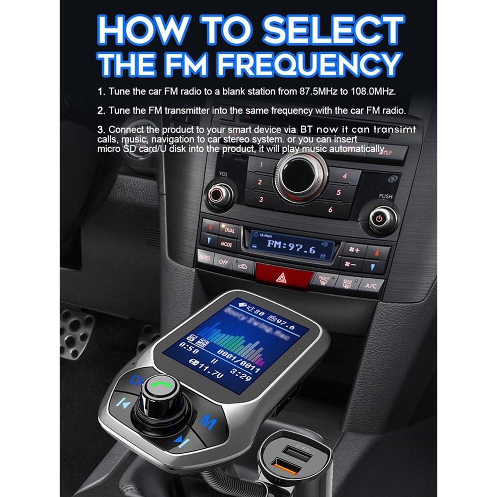 Car MP3 Player Multi-function BT5.0 FM Transmitter Dual USB Chargers