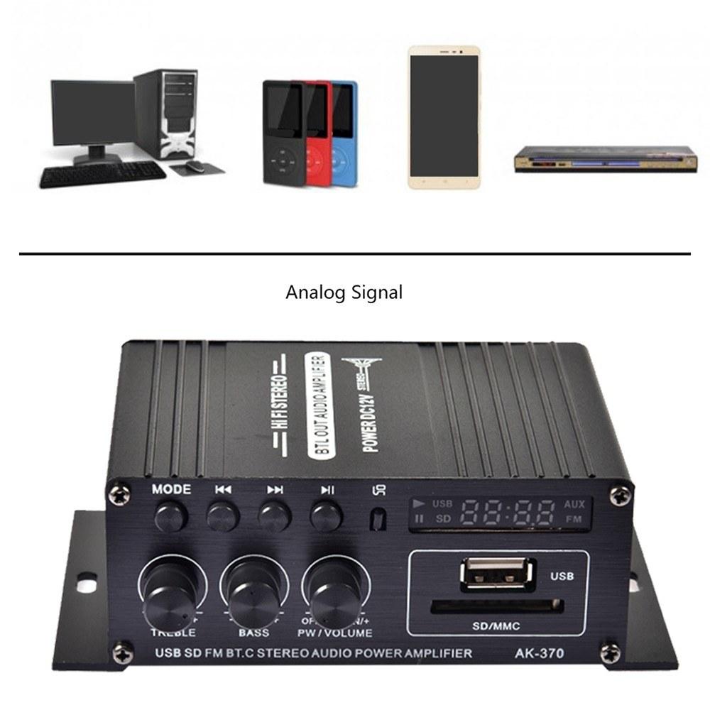 400W DC12V BT Amplifier HiFi Car Stereo Music Receiver FM MP3 Power-Amplifier