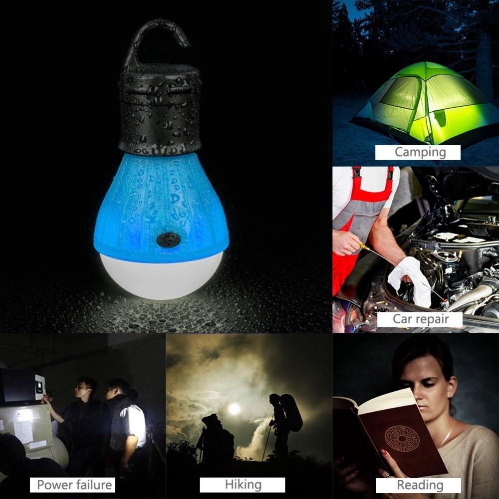 Mini Portable Lantern Tent Light LED Bulb Emergency Lamp Hanging Hook For Camping 10Pcs