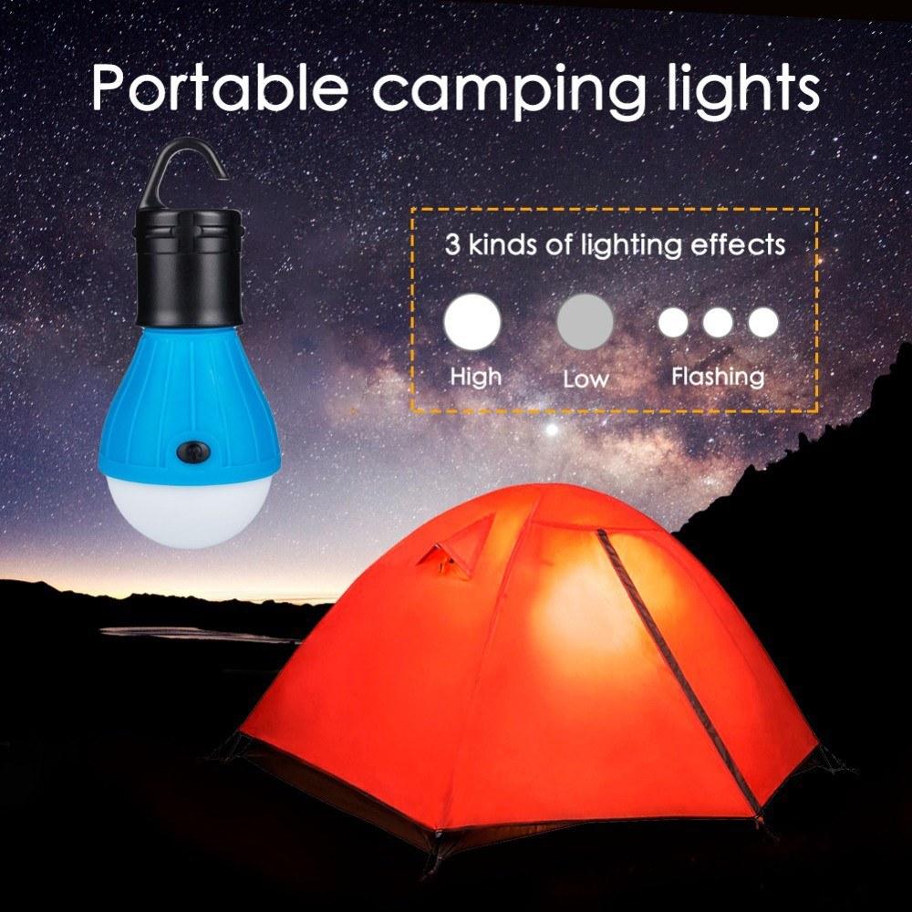 Mini Portable Lantern Tent Light LED Bulb Emergency Lamp Hanging Hook For Camping 10Pcs