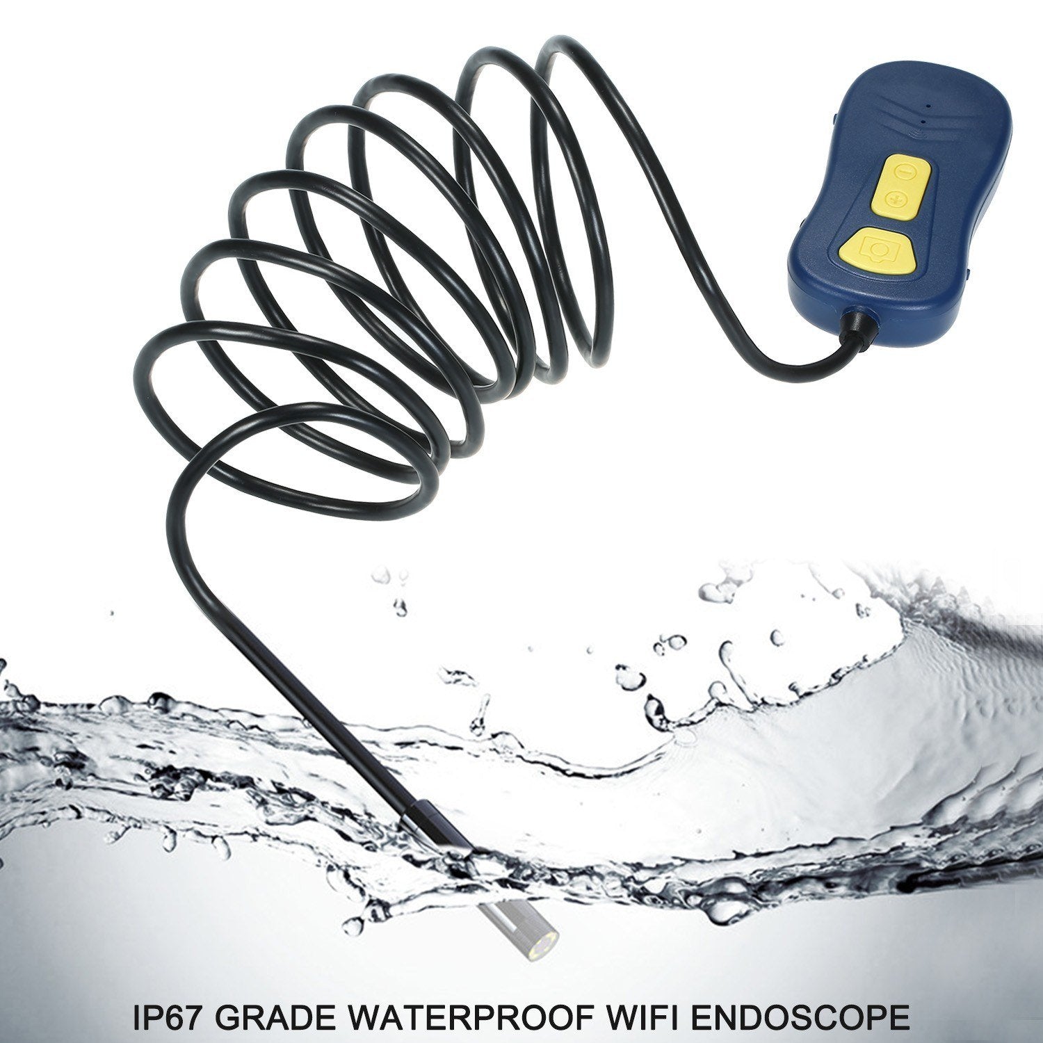 Wireless Endoscope WiFi Borescope Snake Camera IP67 Waterproof HD Inspection with 6 LED Lights