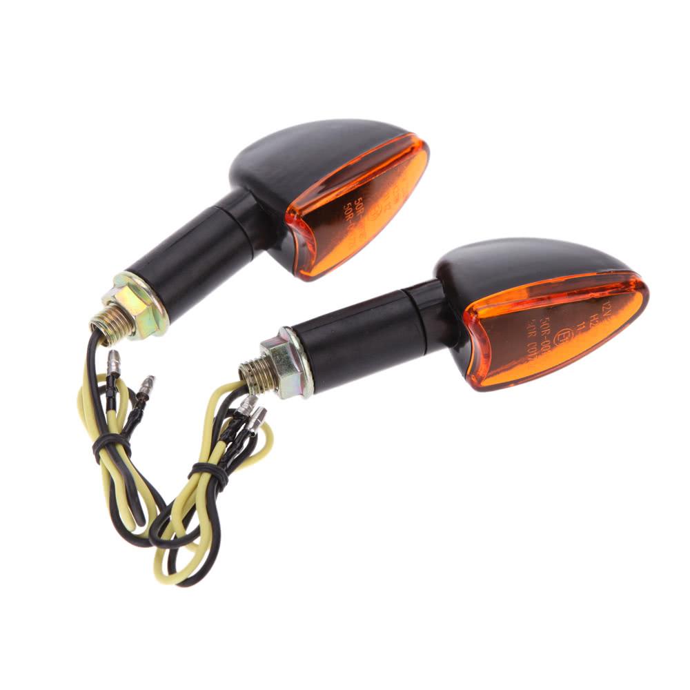4pcs 12V Motorcycle Bike Bulb Amber Front & Back Turn Signal Indicator Light