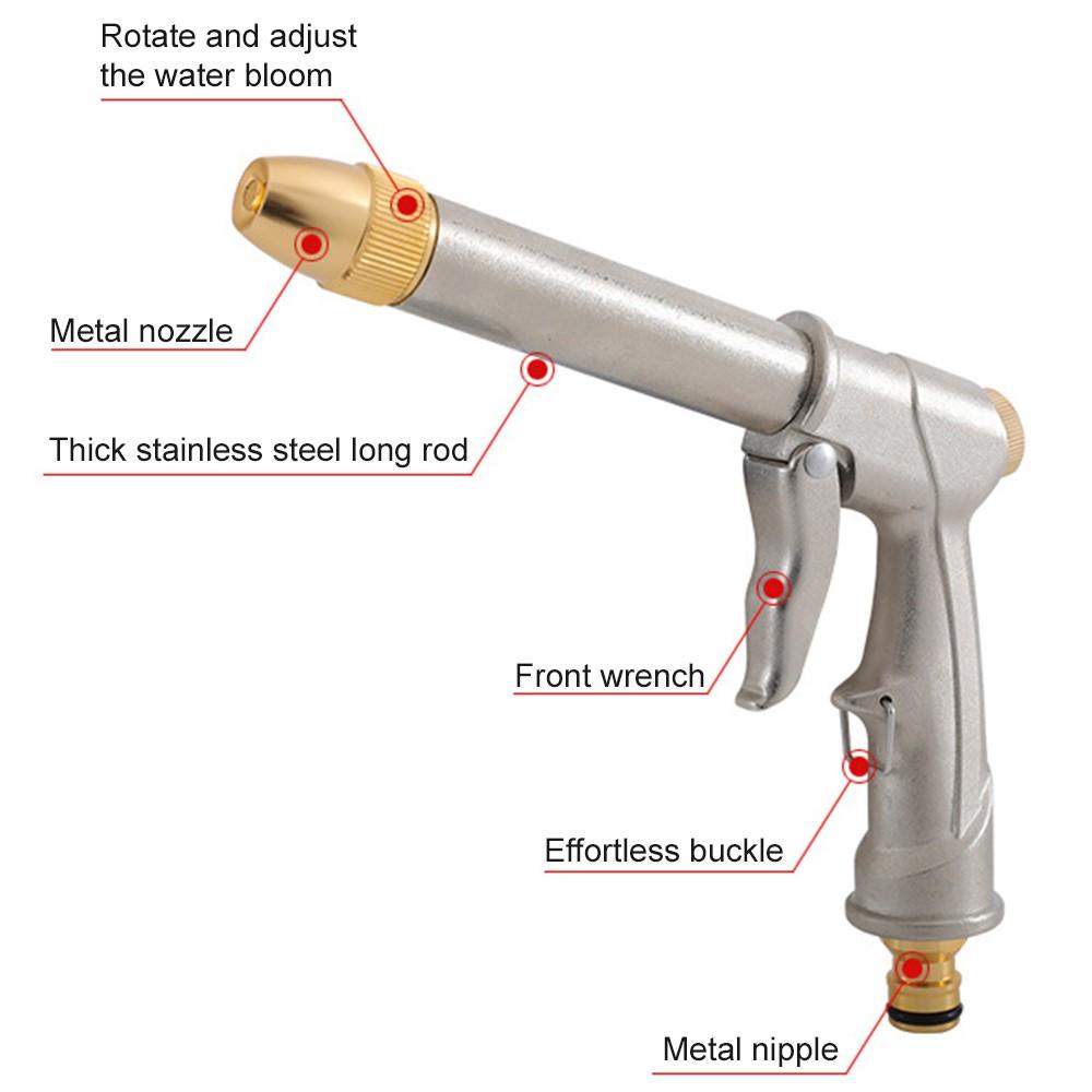 Heavy Duty Metal Spray Gun, Rotaing Water Adjustment Nozzle, High Pressure Sprayer