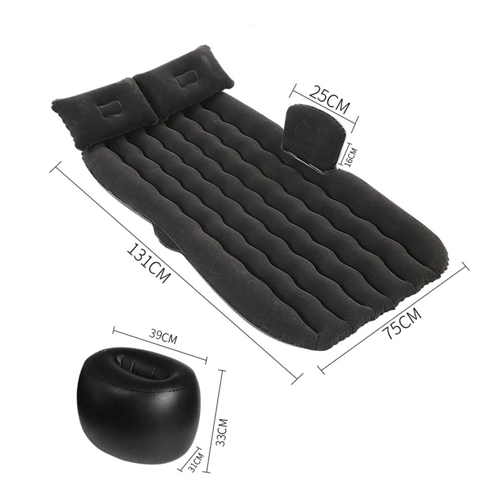 Wave Round Pier Air Bed Car Travel Inflatable Mattress Sleeping Camping Cushion with 2 Pillows