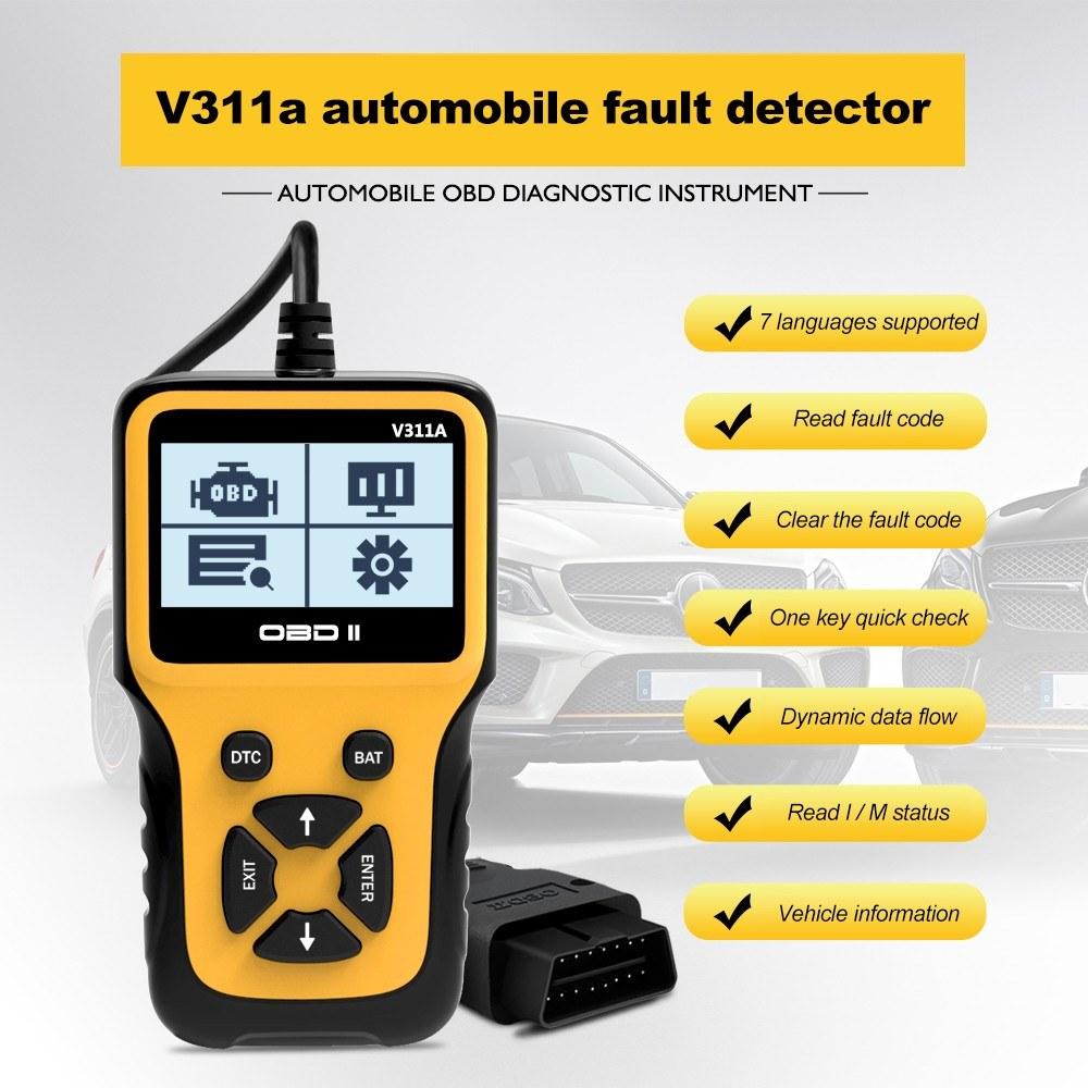 OBD II Scanner Car Diagnostic Tool Battery Voltage Detection For All 1996 and Newer Compliant Vehicles
