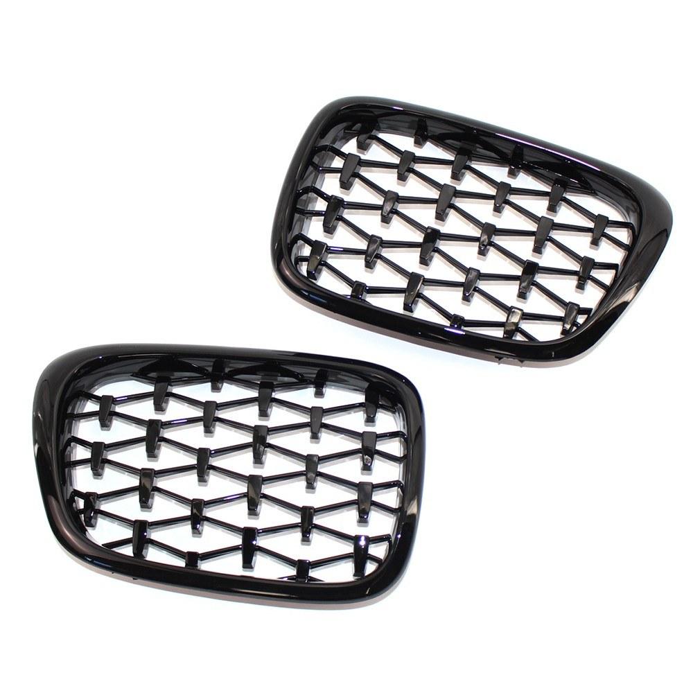 Replacement for 97-03 BMW E39 525i 528i 530i 540i M5 Front Bumper Kidney Grille Glossy Black