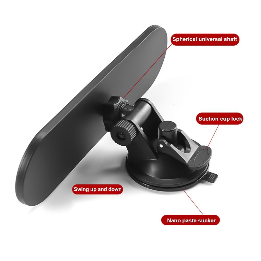 Rear View Mirror, Universal Car Truck Mirror 360°Adjustable Interior RearView with Suction Cup, 220*65mm
