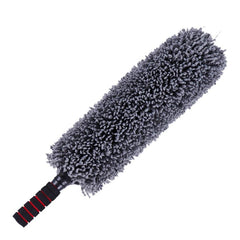 Microfibre Wheel Brush Dust-cleaning Large Grey Round Telescopic Rod 360 Degree