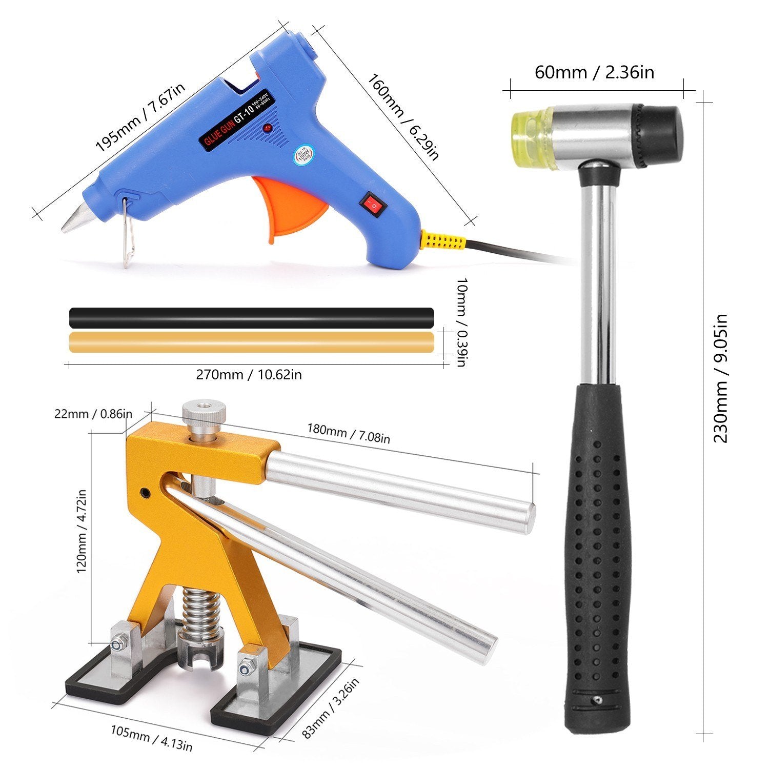 Paintless Dent Repairinging Tools Kit Adjustable Dent Lifter Repairinging Tool Kit Pack 45