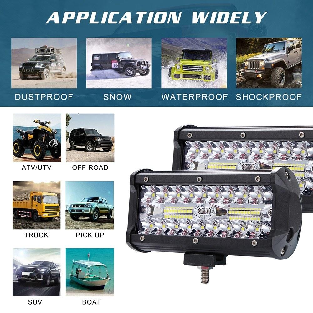 7-Inch 400-watt Driving Fog Off Road Lights Waterproof Spot Flood Combo for Pickup Truck SUV Boat 2 Pack