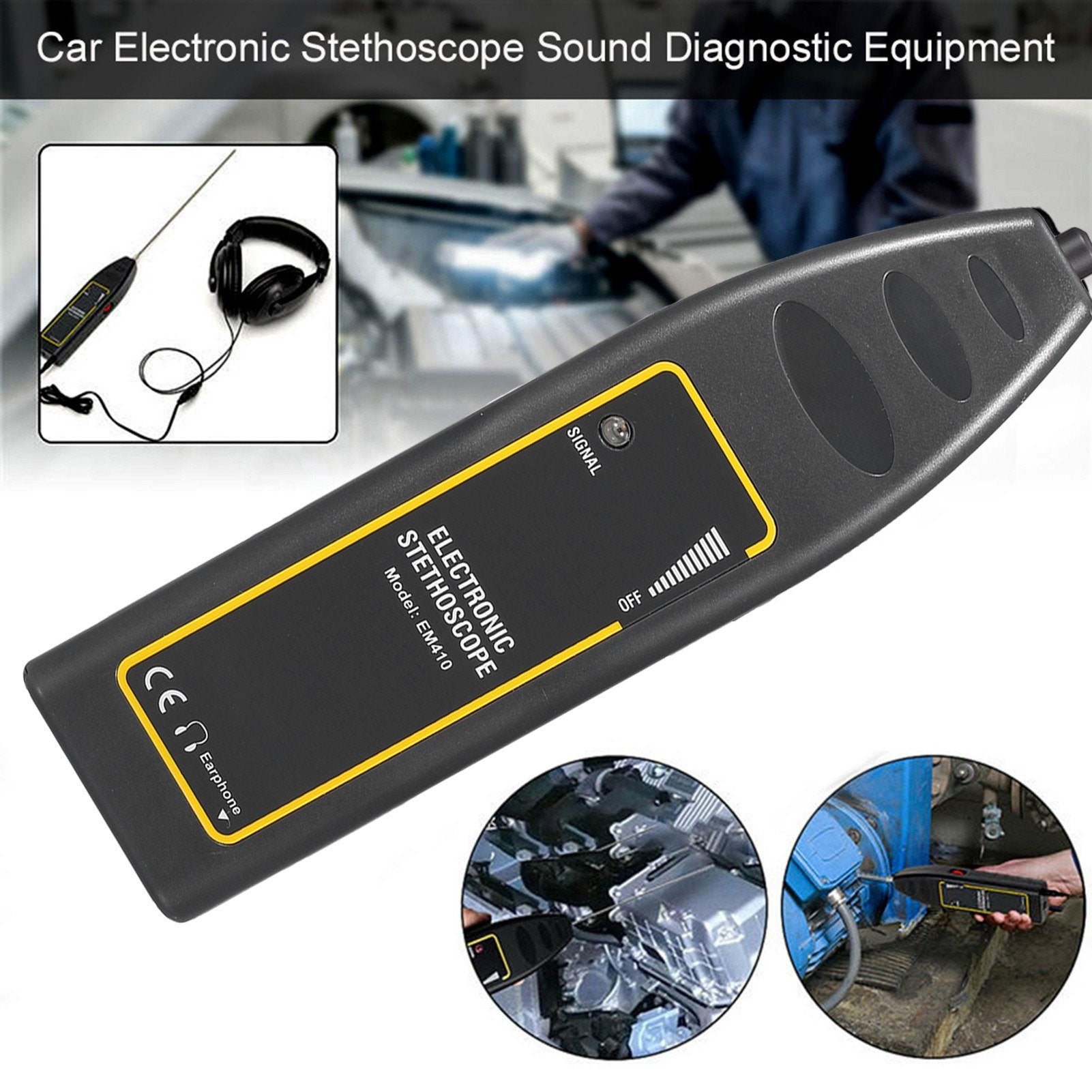 Car Electronic Stethoscope Sound Diagnostic Equipment Engine Repair Tool Abnormal Detector Noise Finder