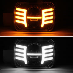 LED Rectangular Headlight Projector Replacement Hi/Lo DRL Headlamp Bulb for Wrangler 1pc