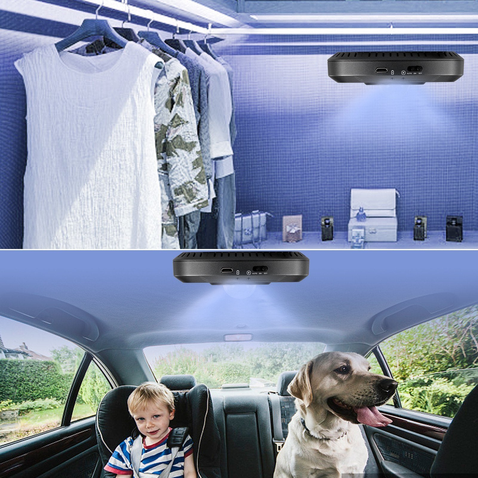 Automatic Car UV Clean Light with Infrared Sensor Rechargeable for House Kitchen Wardrobe