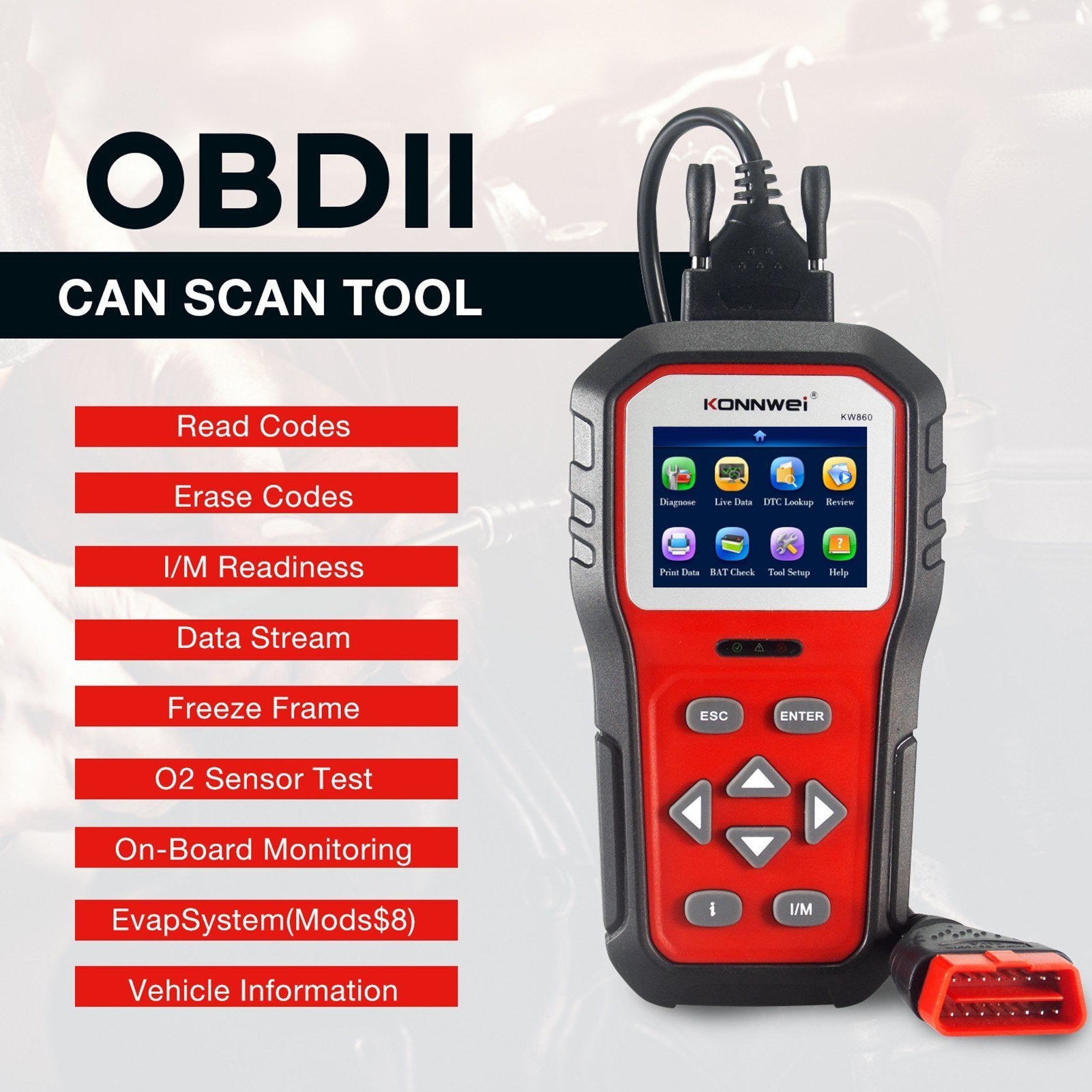 Universal OBDⅡ Scanner Automotive Diagnostic Tool Car Engine Fault Reader