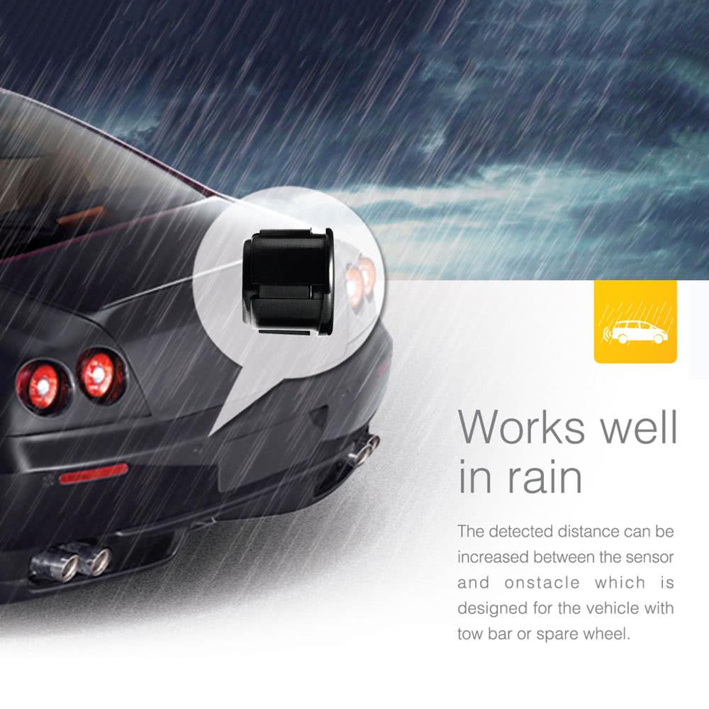 4 Sensors Parking Assist System Car Sensor Reverse Radar Alert with External Audible Buzzer Speaker
