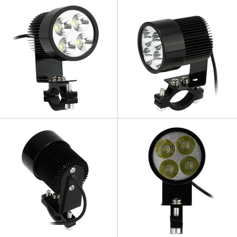 12V-80V 20W Black LED Headlight Lamp Universal for Motorcycle E-bike