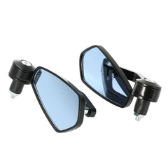 Pair of Motorcycle End Bar Rearview Mirror Universal 7/8" Handle 360°Swivel & Angle Adjustable