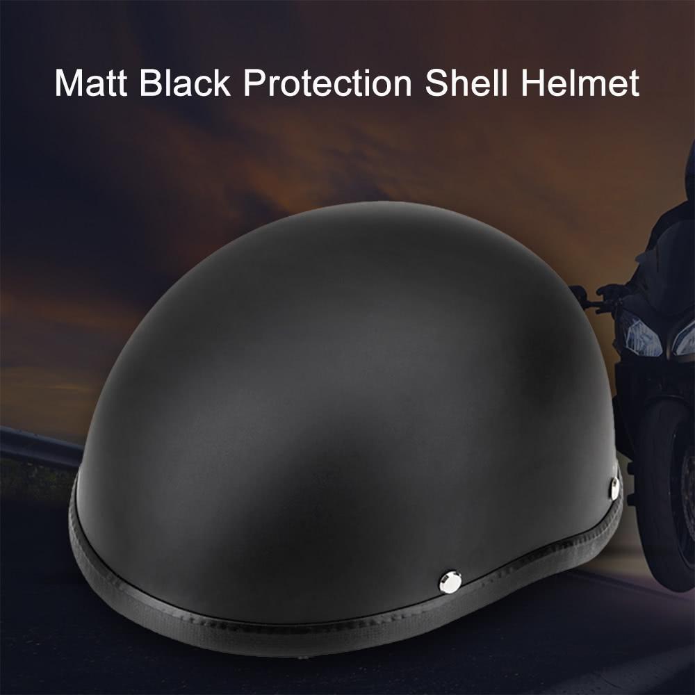 Motorcycle Half Open Face Helmet Matt Black Protection Shell for Scooter Bike