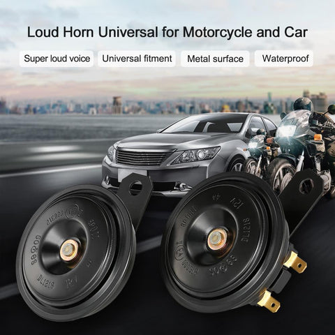2Pcs 12V 110DB Ultra Loud Horn Dual Tone Speaker Universal for Motorcycle Car Truck Van
