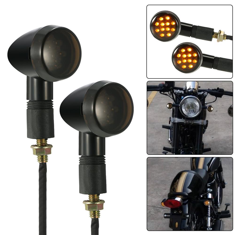 Motorcycle LED Turn Signal Light Universal for Harley Cafe Racer Pack 2