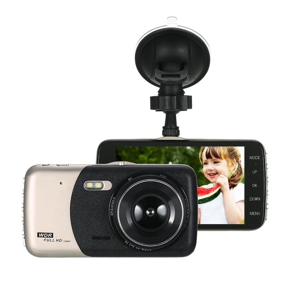 4" Dual Lens 1080P HD Car DVR Dash Cam Camera Camcorder