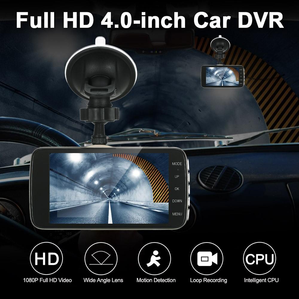 4" Dual Lens 1080P HD Car DVR Dash Cam Camera Camcorder