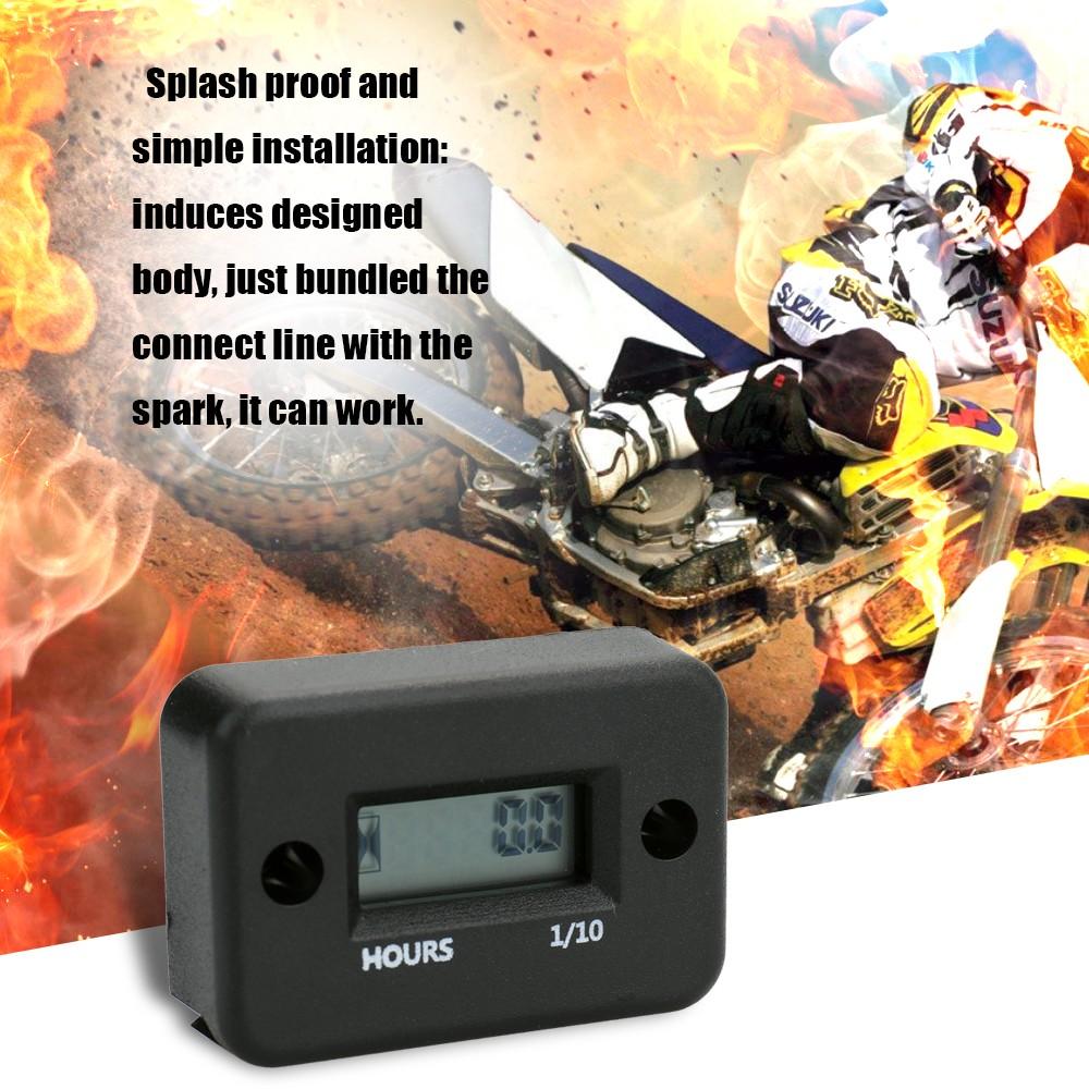 Waterproof LCD Digital Display Engine Tach Hour Meter Motor Sroke Car Motorcycle Boat Speedometer