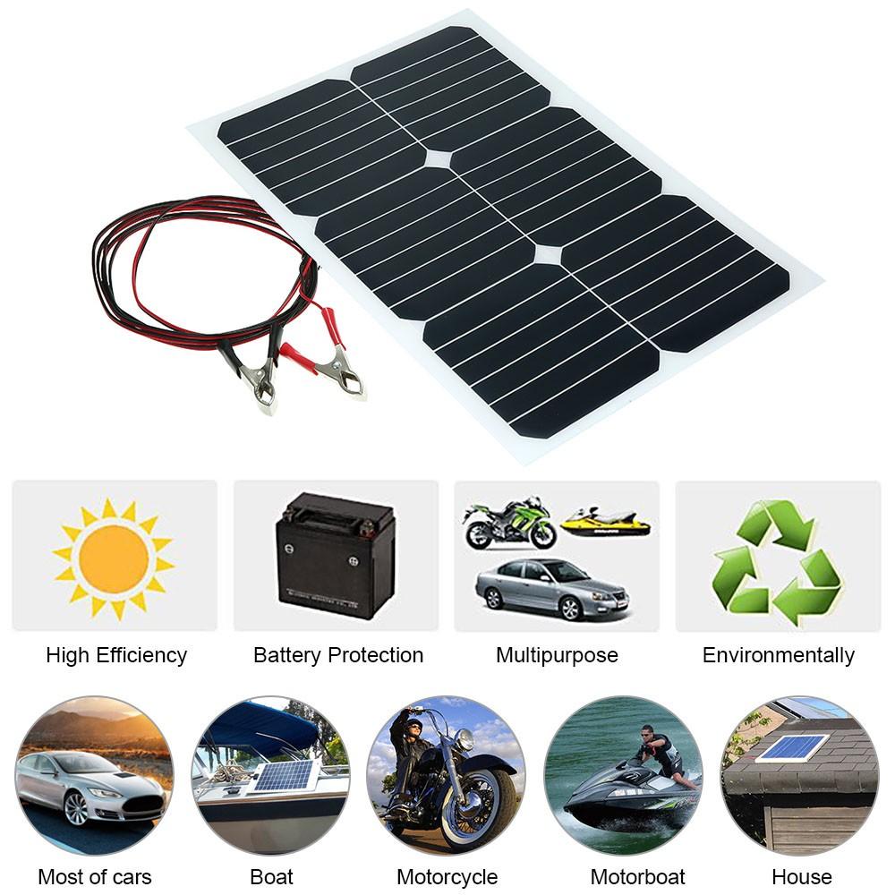 20W 12V Mono Semi-flexible Solarpanel With Sunpower Chip For Battery Charger Boats Cara